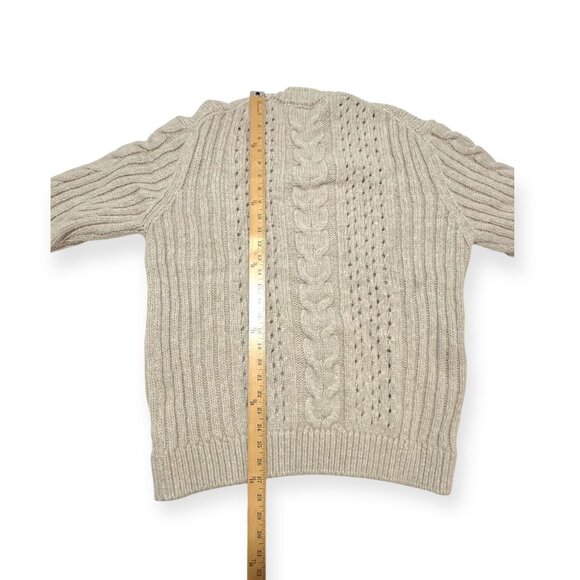 Nanushka Arwan Alpaca Cable Knit Sweater L Beige Cream Oversized - Picture 14 of 14